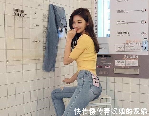 破洞牛仔裤 年轻活力的牛仔裤美女,秀出完美曲线,展现十足的女神范!