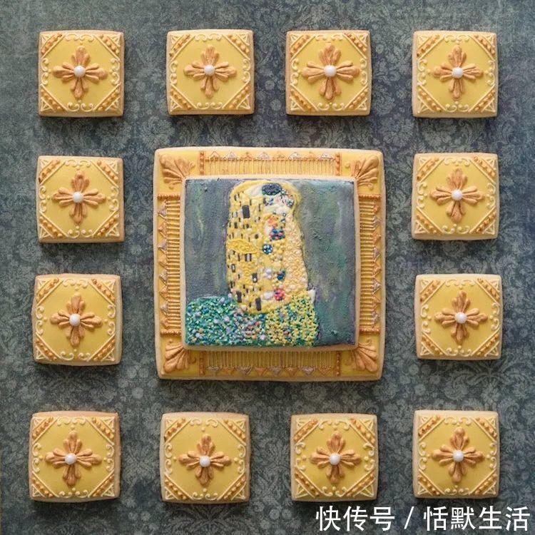 饼干|美到舍不得吃!甜品师手作花砖饼干,救救老夫的少女心!