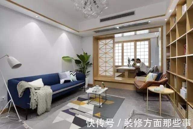 卧室|65平现代风小户型设计,书桌和置物台设计充分利用了空间