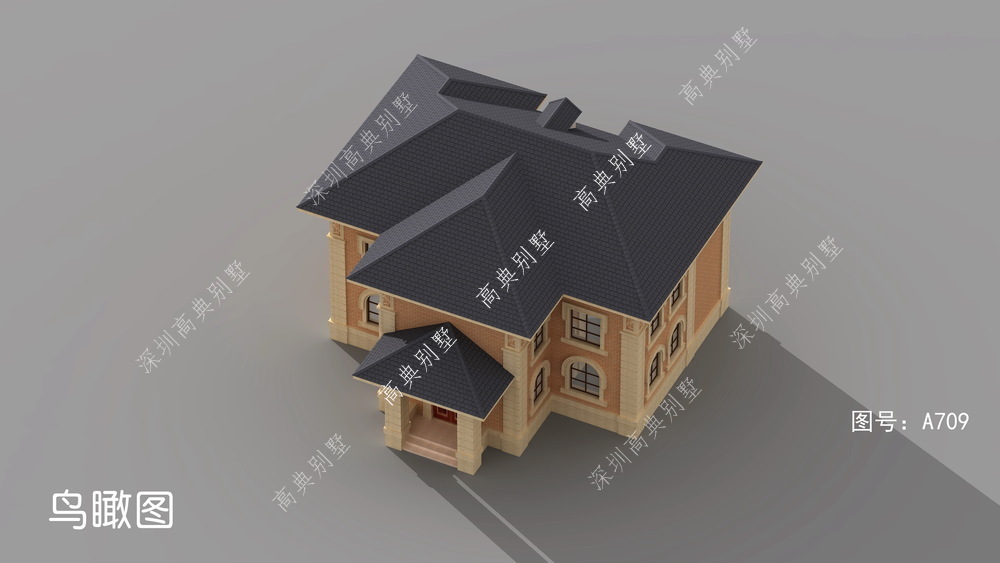 这款欧式风格的别墅，虽然不是很华丽，但是很时尚。