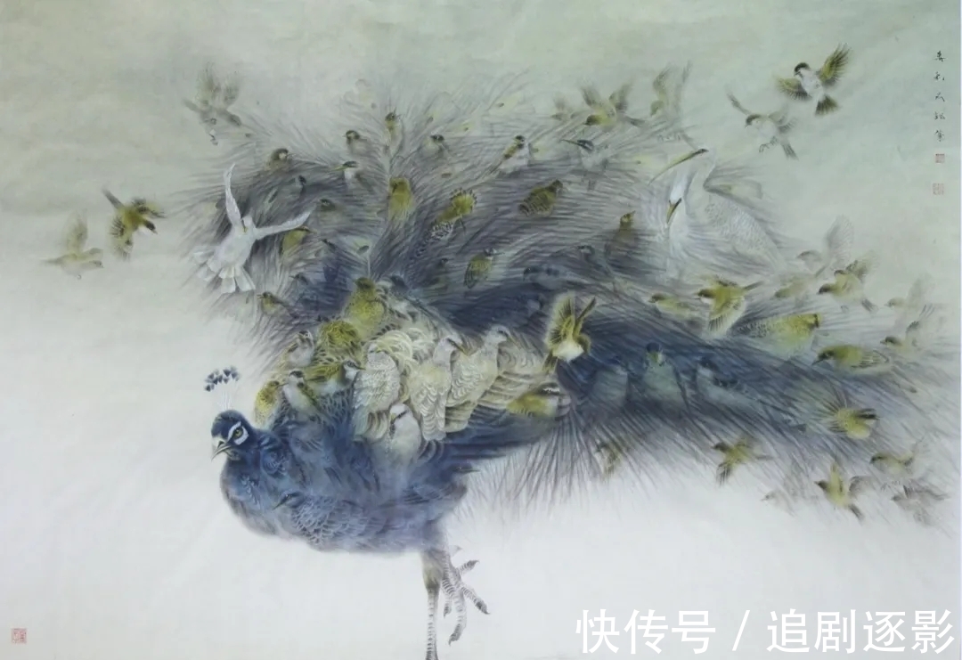 万利民@花鸟画|万利民,一个画孔雀的丹青妙手