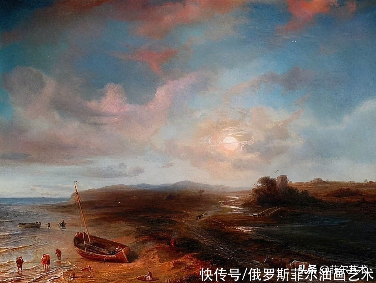 浪漫主义！法国画家让·安托万·西奥多·德古丁海战、海景油画艺术作品欣赏