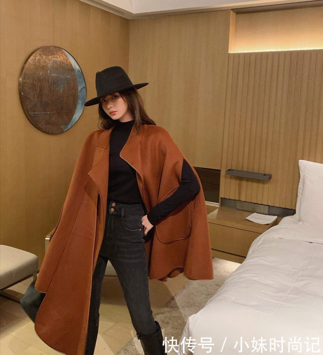 大衣|大衣别总穿经典款, 不如试试时下正火的斗篷大衣, 有气场又显气