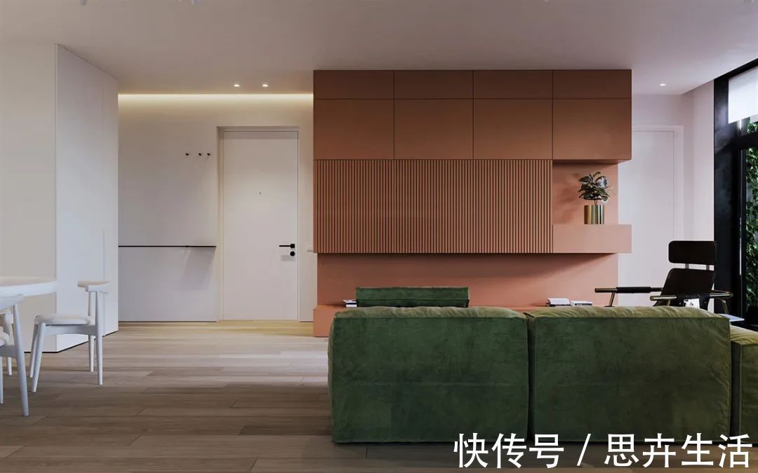 墙面|140㎡现代极简，大胆撞色设计，简约清新布置，年轻人的高级感