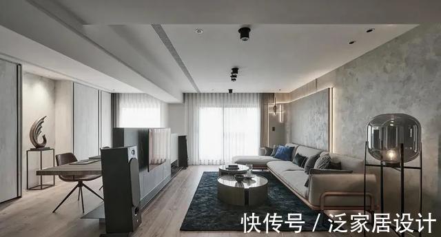电视墙|95㎡自然宁谧灰二人宅,充满诗意