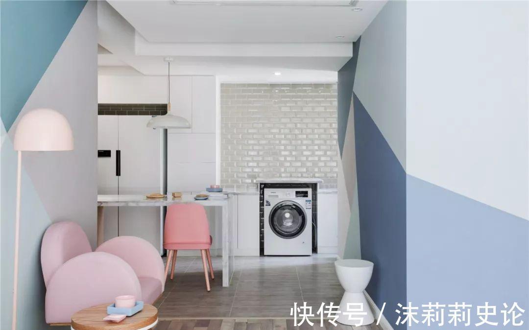 中性色|原来墙面现在流行几何拼色装,层次感明显,也增添了趣味性!