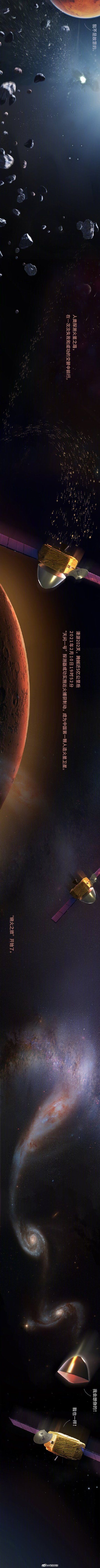 中国航天 火星有“探测器坟场”之称！手绘长图看天问一号落火之路