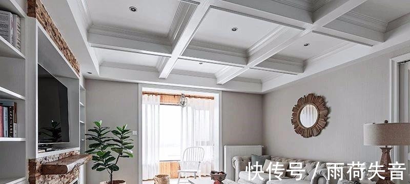 长方形|28万打造159㎡法式风情洋房,光吊顶就3万多,开放式厨房超有情调