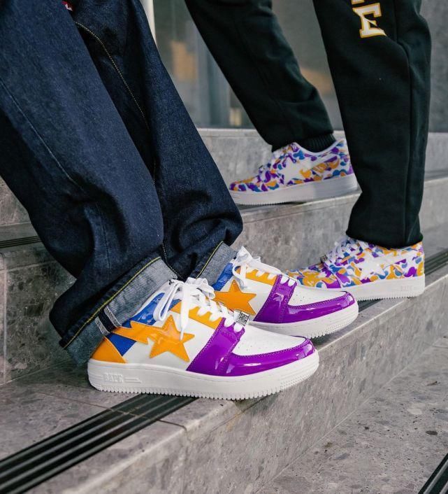 b洛杉矶限定“BAPE STA”球鞋，紫金湖人配色！爱了，爱了呀！