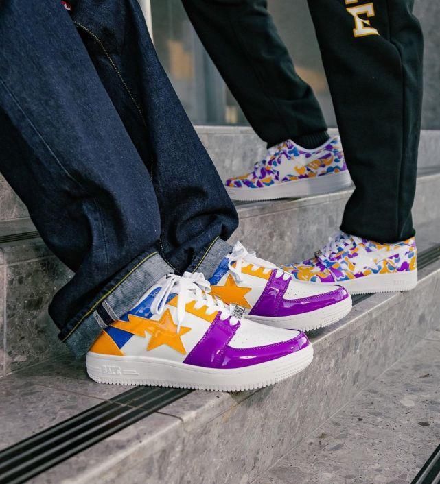 b洛杉矶限定“BAPE STA”球鞋,紫金湖人配色!爱了,爱了呀!