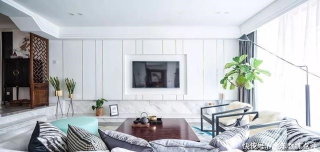 现代|新中式客厅电视墙，儒雅端庄，华丽大方！新中式客厅电视墙，儒雅端庄，华丽大方！