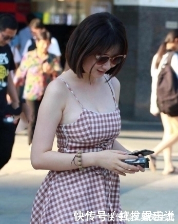 格子|街拍 格子连衣裙微胖姑娘, 衣品比身材重要!