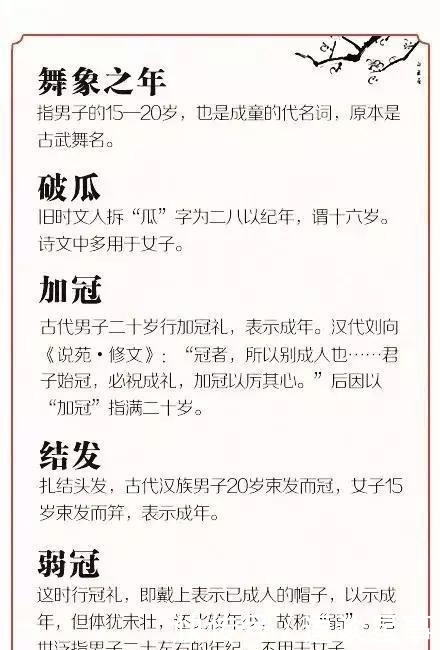 古人谈个年龄, 都那么美!