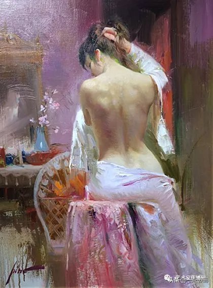 油画!皮诺德埃尼的油画人物,色彩斑斓,动静结合,光彩照人