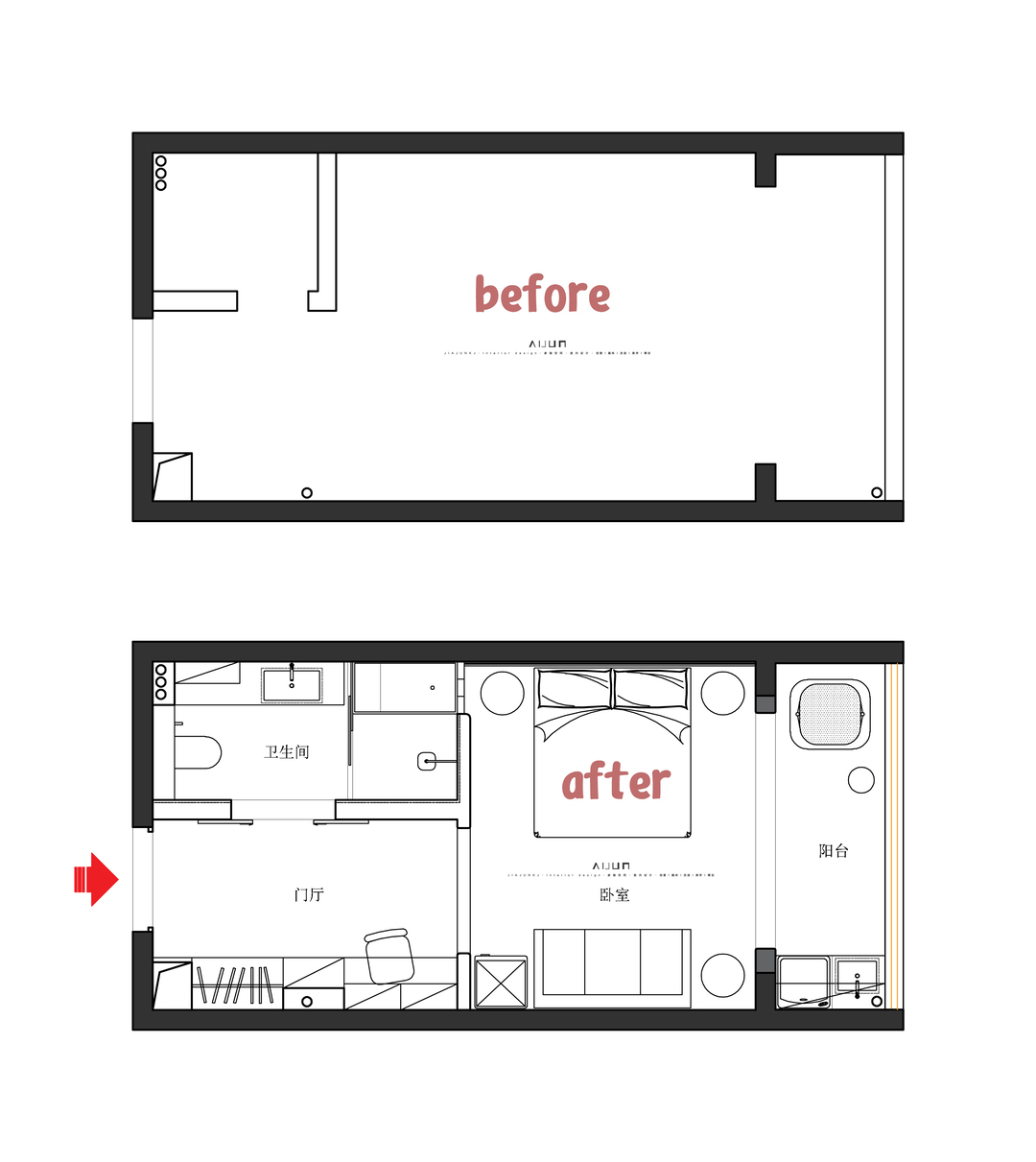 软装|今年来超流行的清新温柔的民宿风的家33m2巧用材料平替昂贵的微水泥