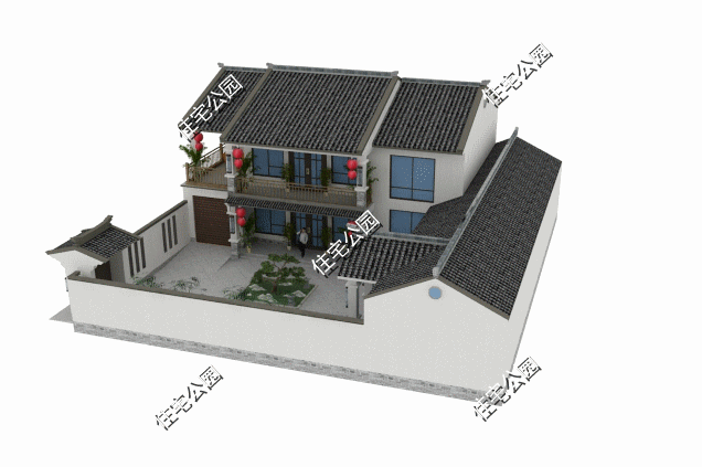 中式合院|20×10米农村中式合院，颜值杠杠的，建一栋出来面子十足