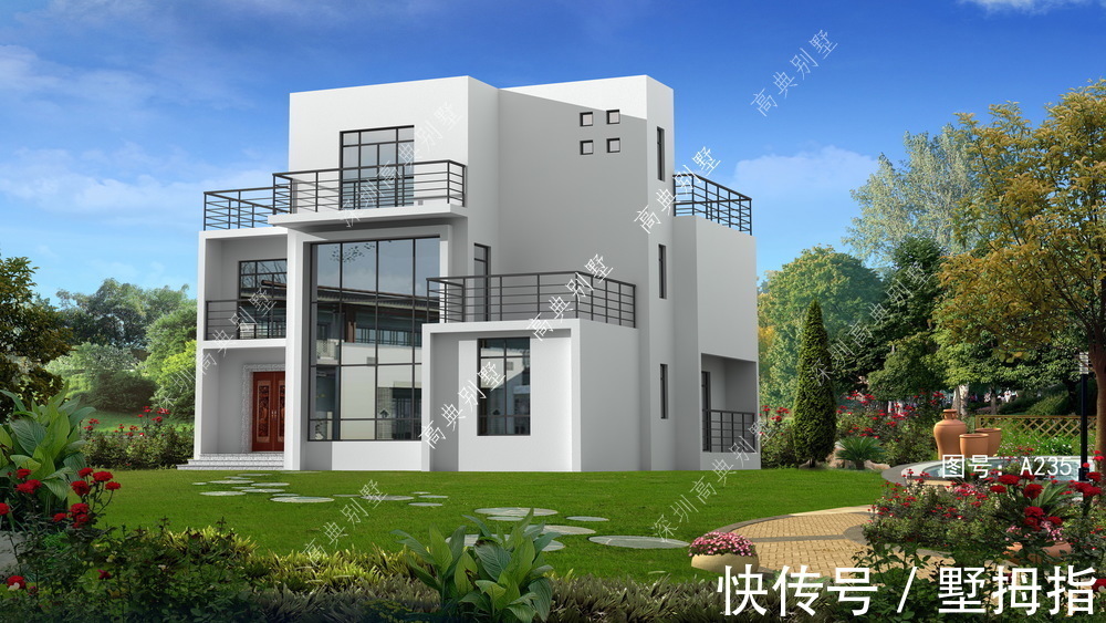 乡村|时尚的现代乡村别墅,美观新颖,通风采光极好。