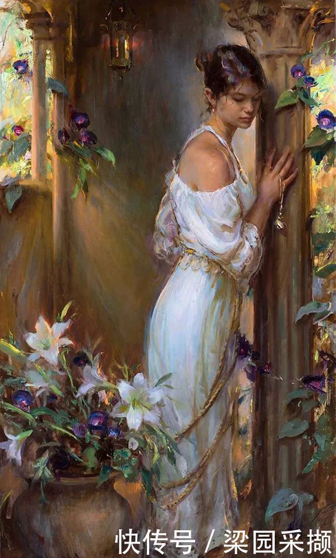 光影|油画里,光影中的美女,一美千年!