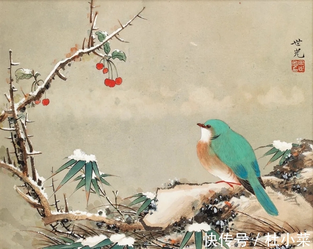 国画大师@冷逸空寂|国画大师王雪涛雪景花鸟画