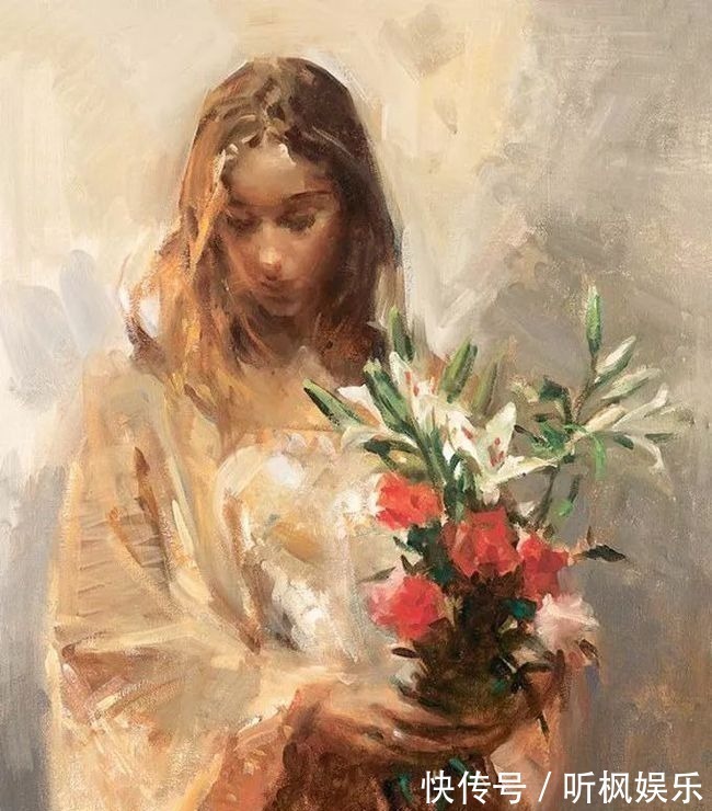 瓦伦西亚$西班牙艺术家尼迪亚笔下的女人,美得像花一样尽情地绽放