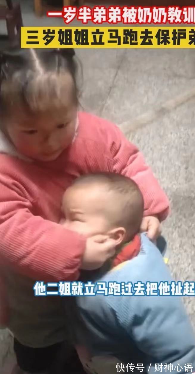 妈妈说|一岁半弟弟被奶奶教训,三岁姐姐跑去保护,网友:这弟弟太幸运了
