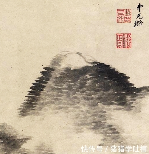 米点皴@空明澄澈,诗意山水,倪元璐绘《云山图》