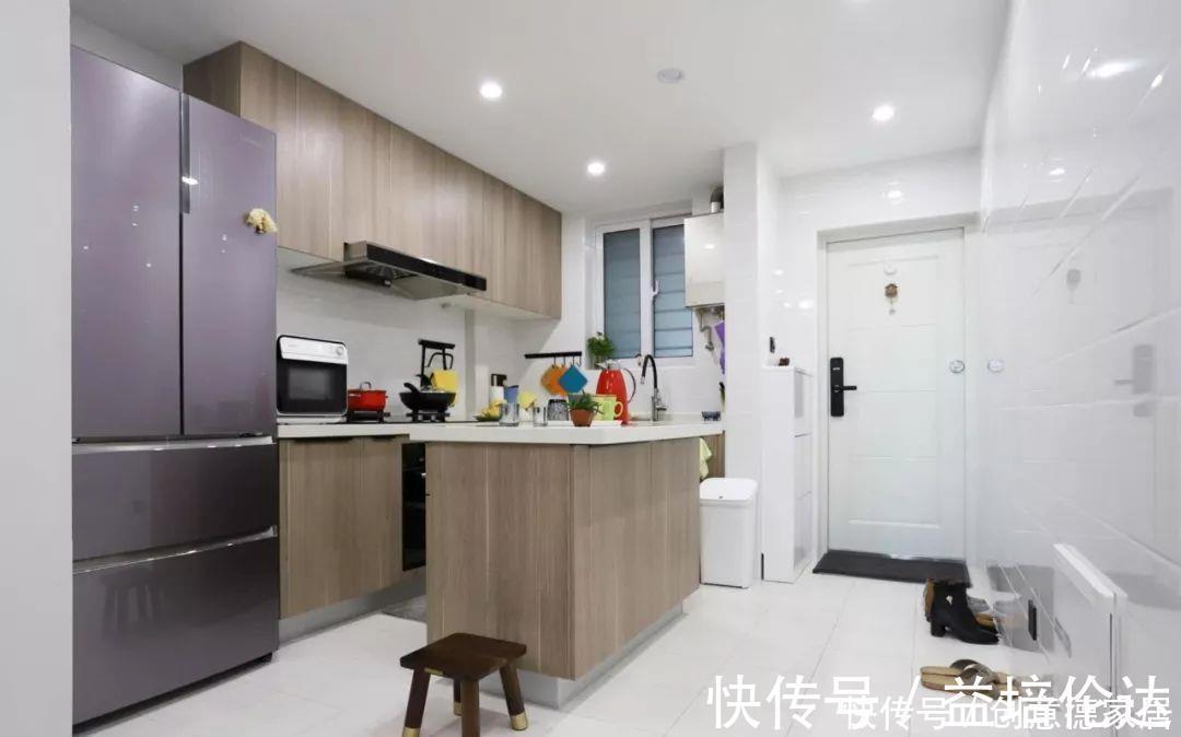 主卧|59㎡小两居,客餐厅合并功能叠加,中岛式厨房收纳满分,超实用!