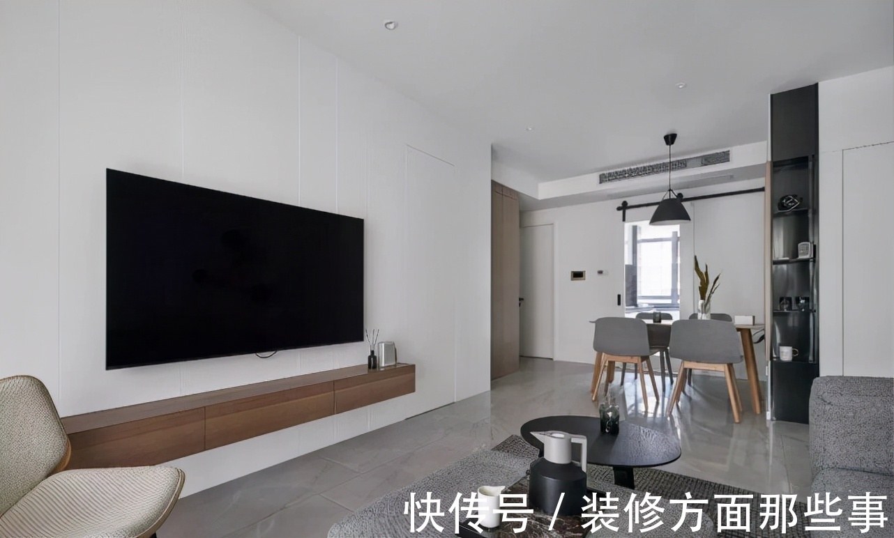 瓷砖|95平现代风三居室,这个小户型的收纳真是棒