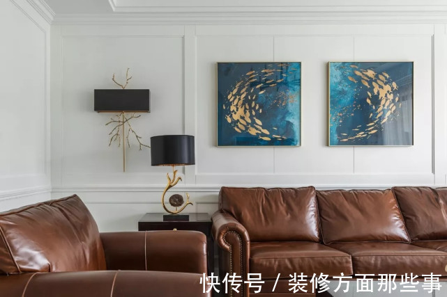 大理石|180平美式四居室,电视墙用大理石简约而不简单很高级