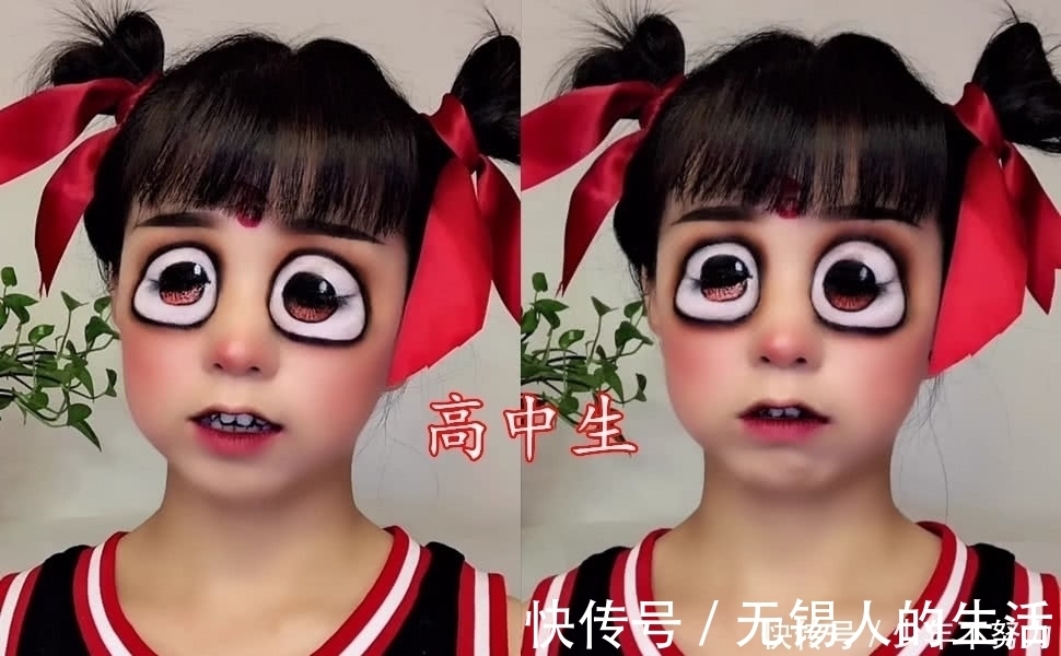 小学生|哪吒仿妆有点帅?小学生已经够还原了,看到大学生:放过双眼吧!