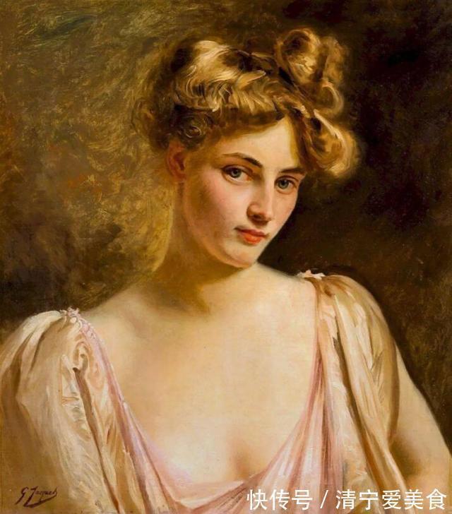 肖像画!花容月貌般的法国女性人体油画,眉梢眼角藏秀气,声音相貌露温柔