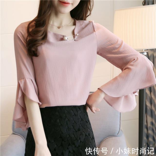 蕾丝|春夏,雪纺衬衫让你变身时髦咖