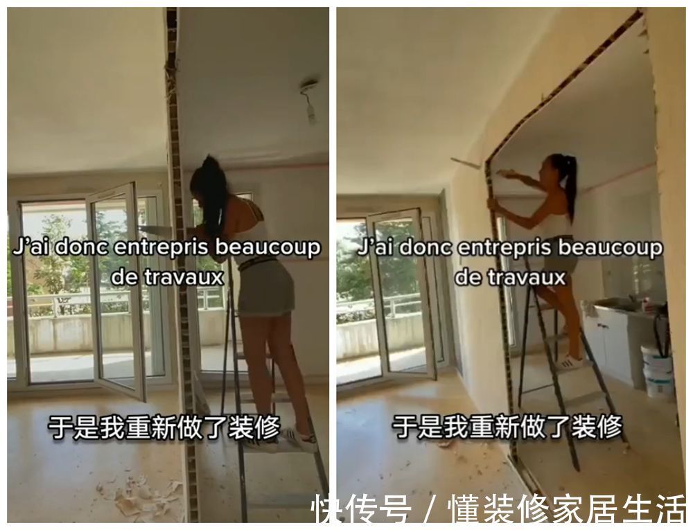 橱柜|一位小姐姐低价买下旧房，为省钱自己动手装修，网友：太能干了