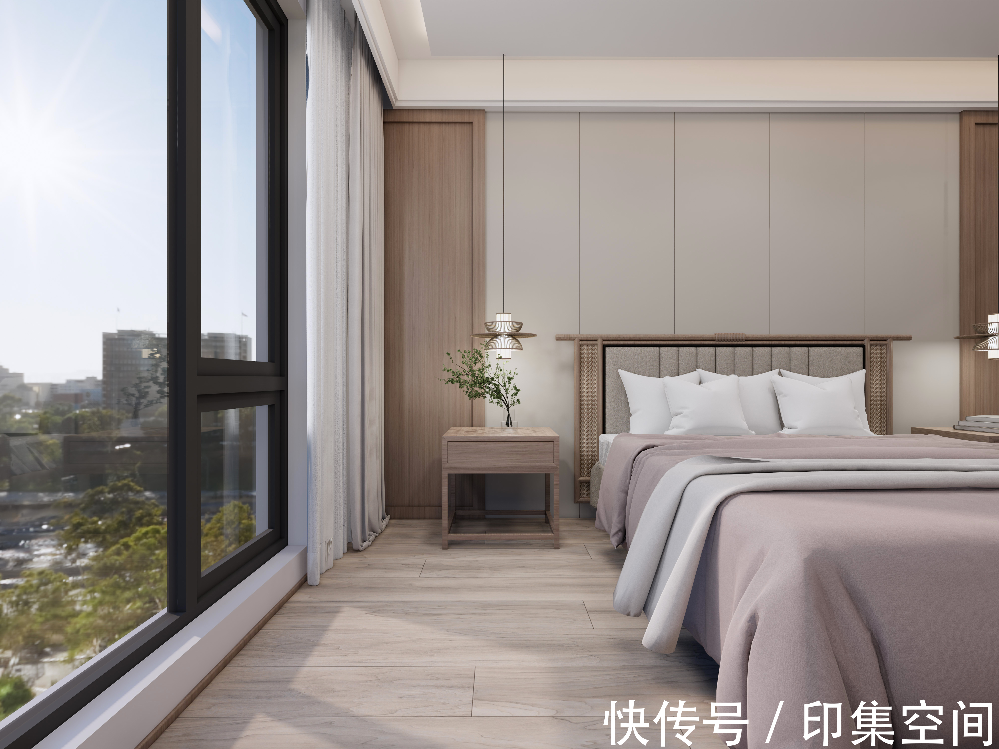 对称|4室改2室,205㎡新中式大平层