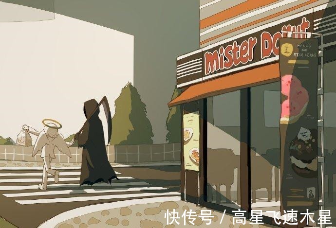 天使|治愈漫画《天使与死神》,甜食控天使遇上忠犬死神,这画面太有爱