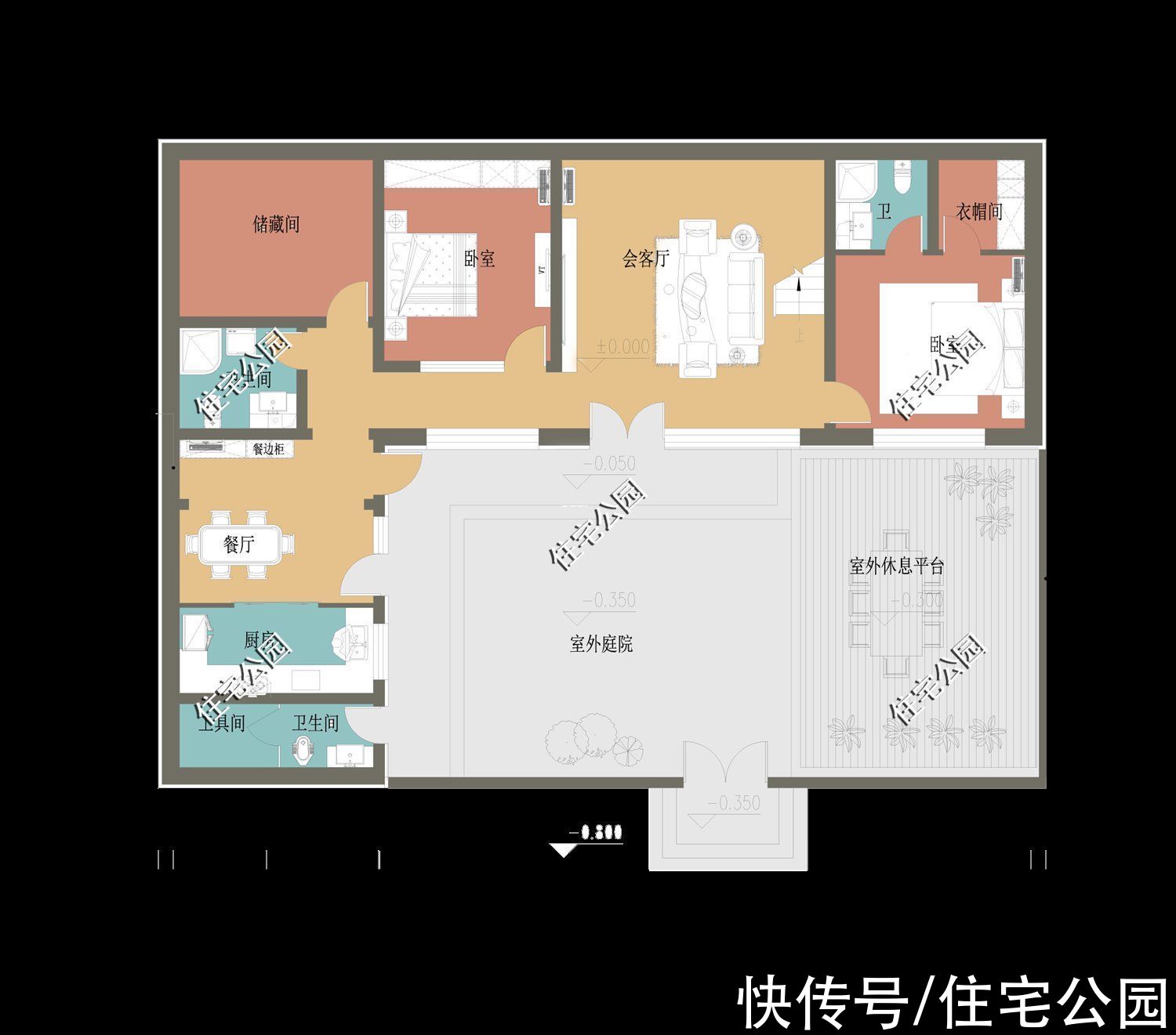 布局|农村建房有院才实用，这10套大院户型送给你，总有一款适合你