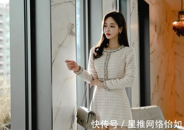 橘格纹|潮流穿搭:深冬暖阳花菱草淡橘格纹衣裙,孙允珠的穿搭潮感十足