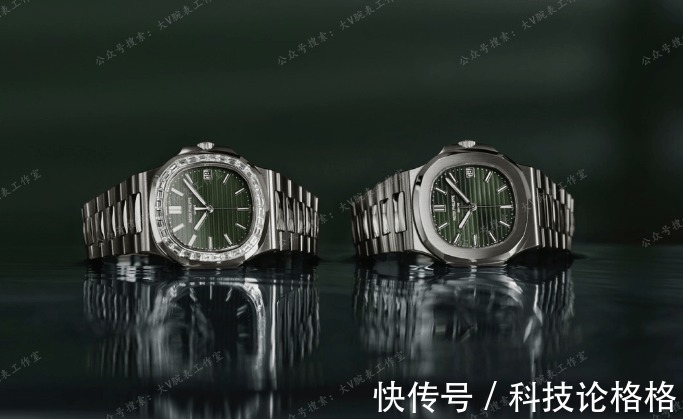 镶钻 橄榄绿色盘面鹦鹉螺改装后镶钻圈口,鹦鹉螺5711绿面无损改装后镶钻腕表!