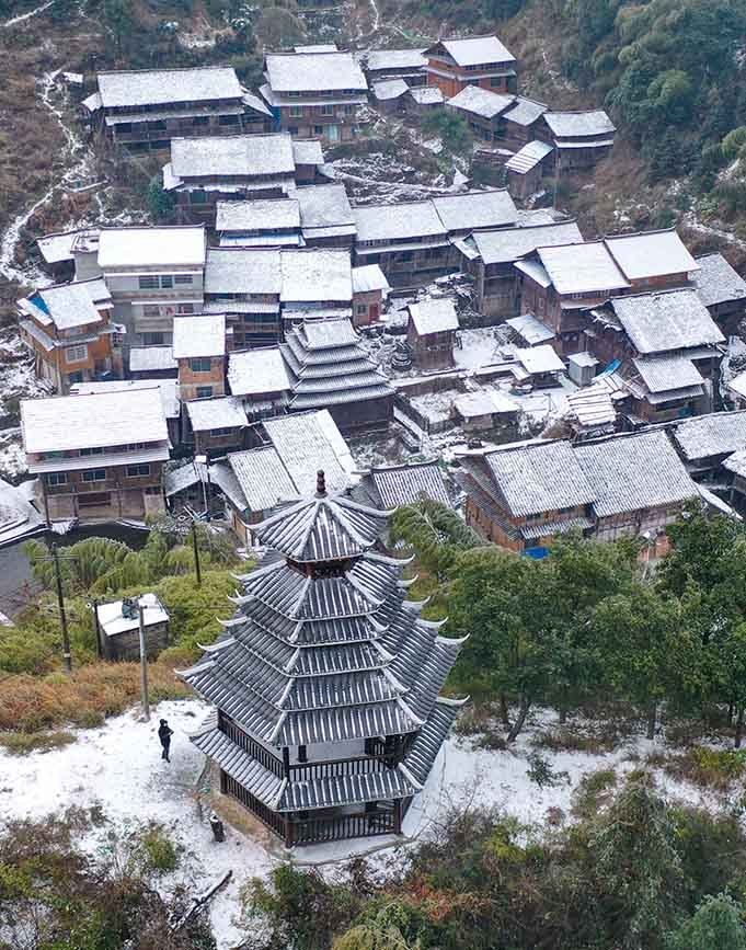 三江|广西三江：苗寨雪景美如画