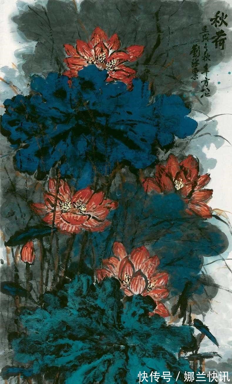 刘海粟!刘海粟的国画,画风让人叫绝,怎么会有这种绚丽神奇的颜色