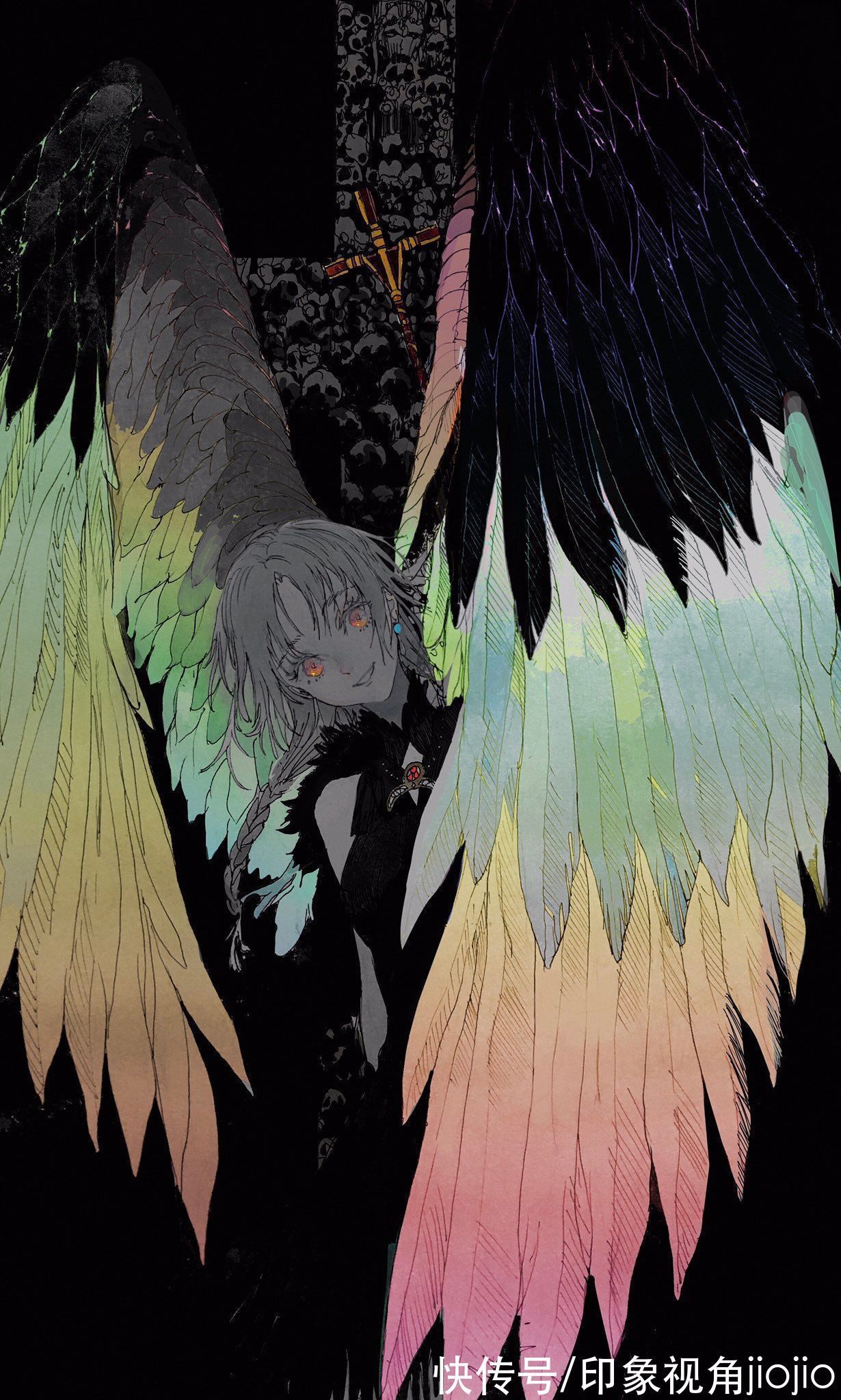 人物插画#平涂风格的幻想系人物插画,每一幅作品都似乎在讲故事