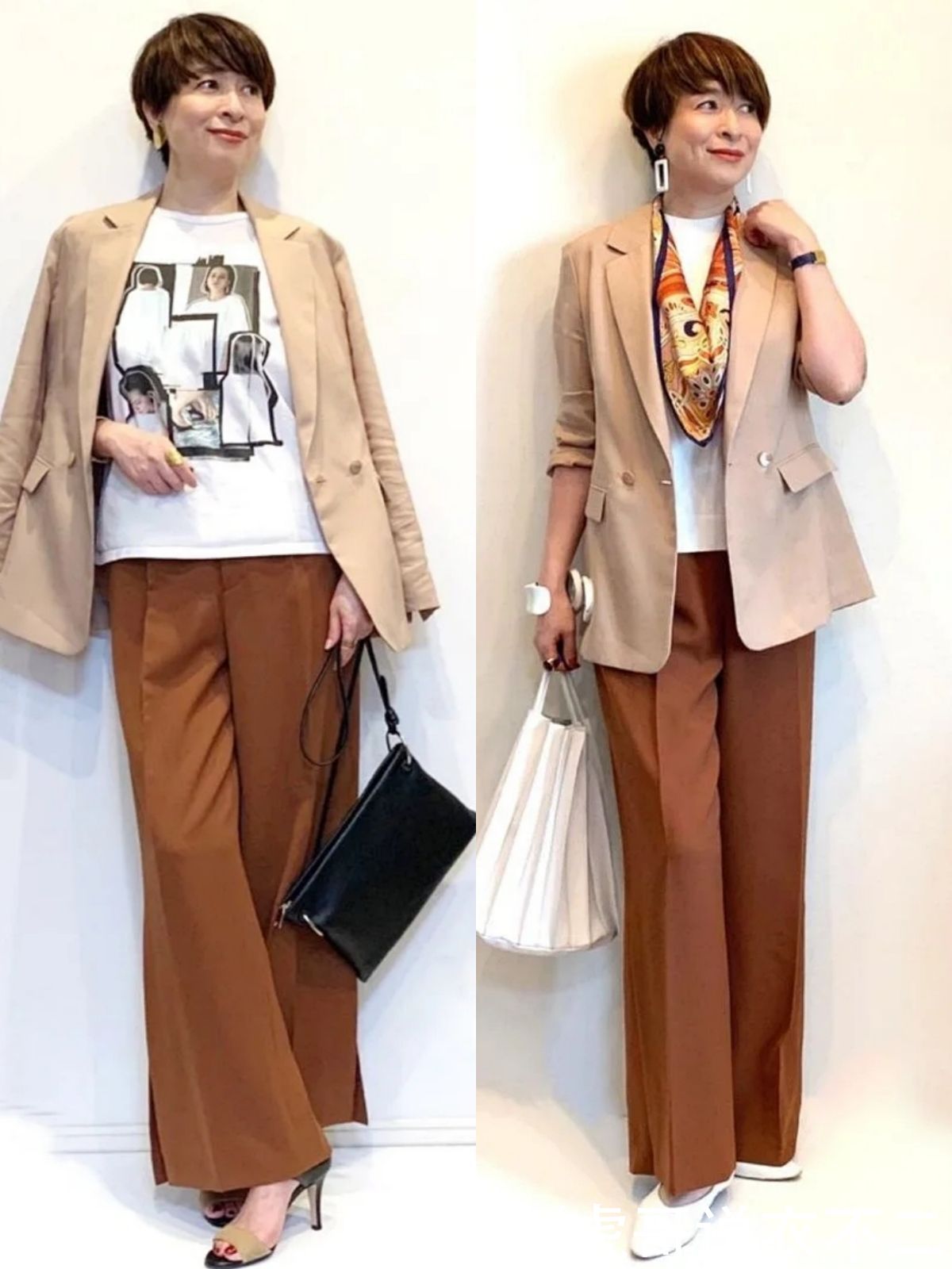 日本女人真会穿西装，换个思路get多种搭法，简约优雅又显气质