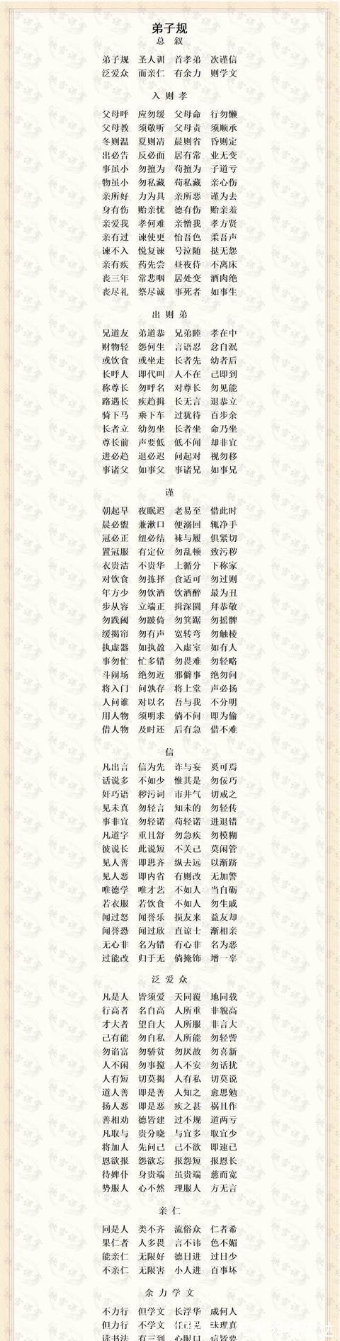 诫子书&中国古代十大经典家训!《弟子规全集》积财千万、不如薄技在身