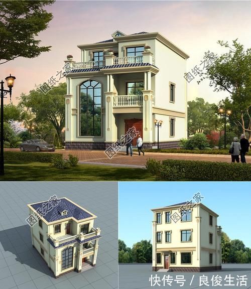 客厅|一楼商铺二三楼居住的三层住宅图,这是不是你要找的建房设计?