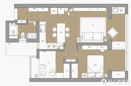 阳台|开放式餐厨+封闭式阳台，62㎡小窝装出90㎡的空间感