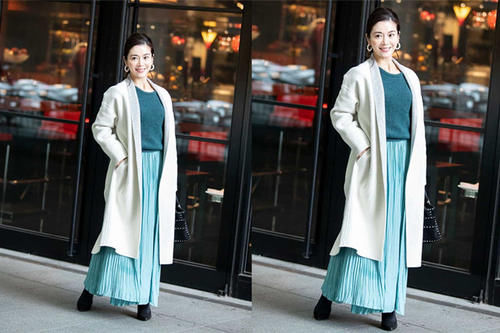 选白色大衣真聪明，早春穿搭也应景，端庄优雅又有亲和力