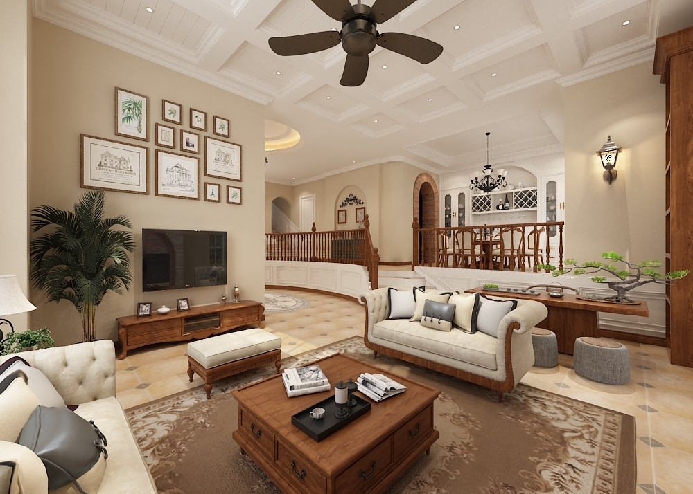 简约|480㎡简约美式,化零为整,打造大空间