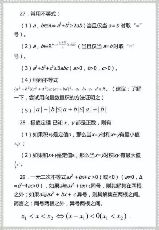 冲刺|2021高考数学冲刺：高中数学99个高频考点及公式