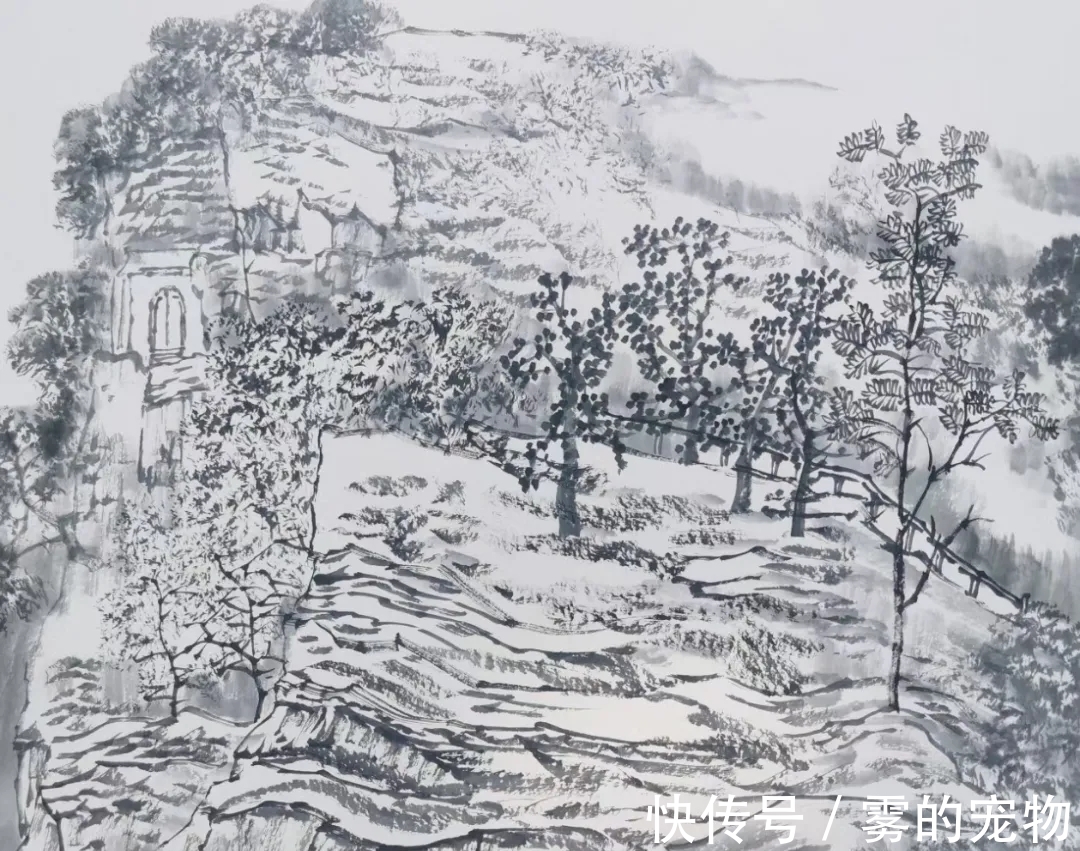 满维起#中国水墨画院|清幽静雅,满维起水墨写生