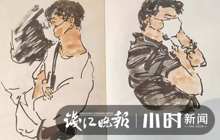 地铁|3年画了12000多幅!地铁早晚高峰上,他画了这些偶遇的人